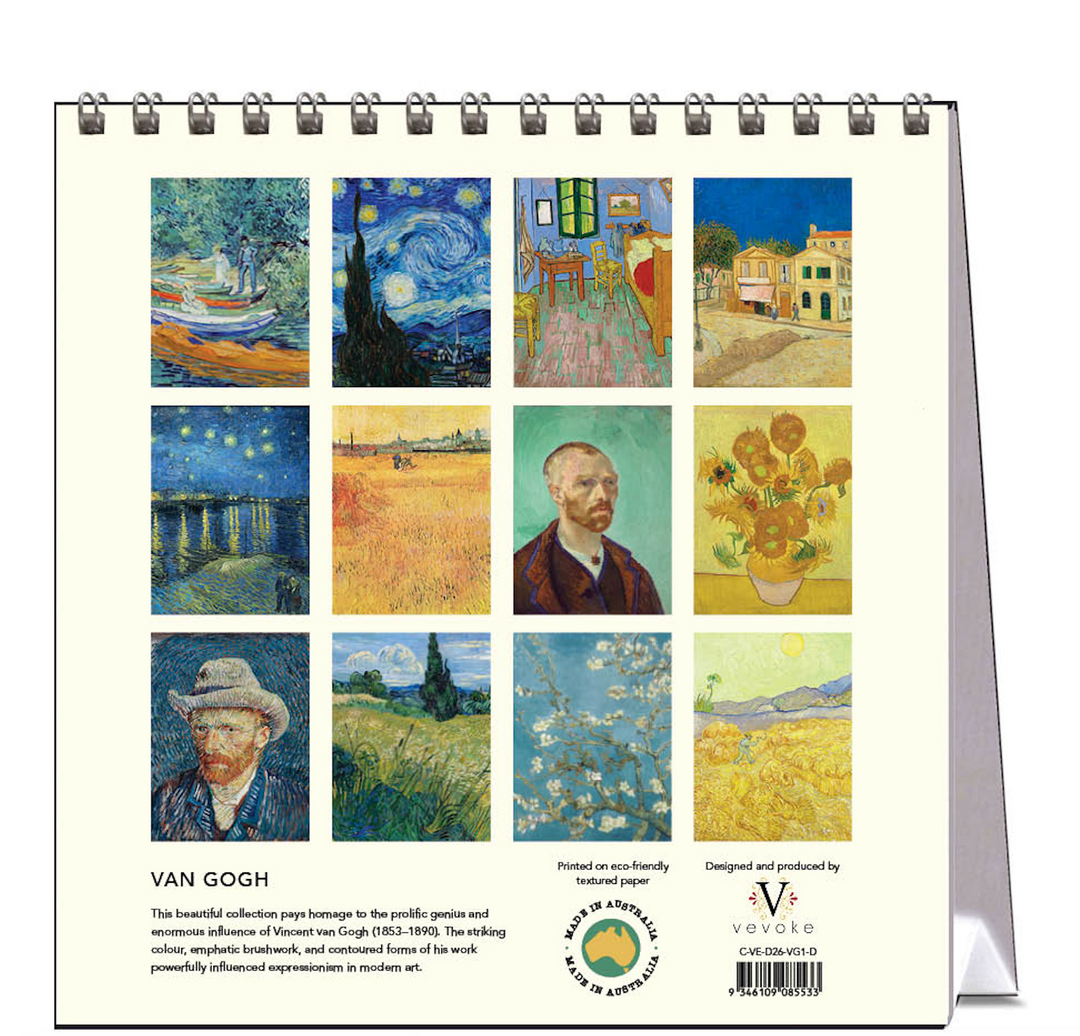 Hello Sunday 2026 Desk Calendar - Van Gogh