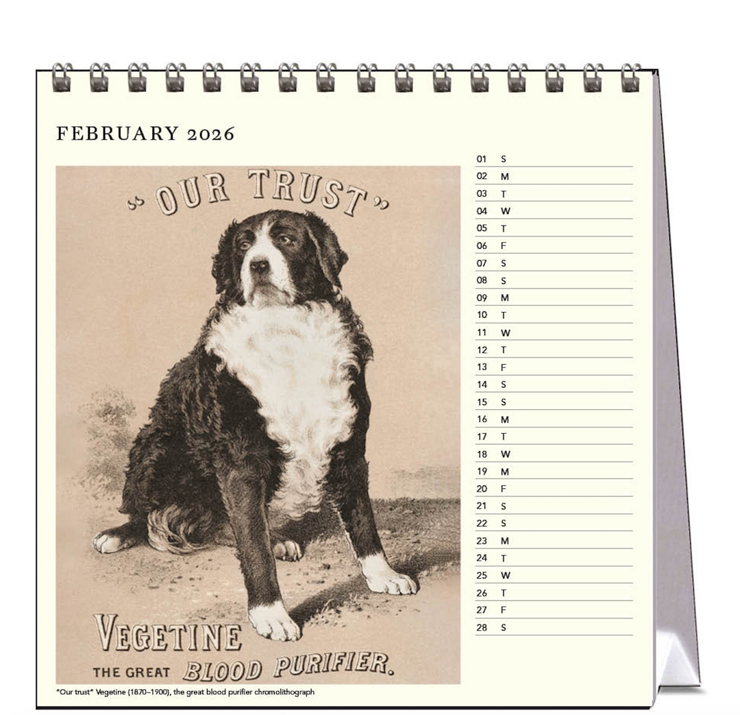 Hello Sunday 2026 Desk Calendar - Vintage Dogs