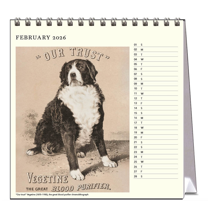 Hello Sunday 2026 Desk Calendar - Vintage Dogs