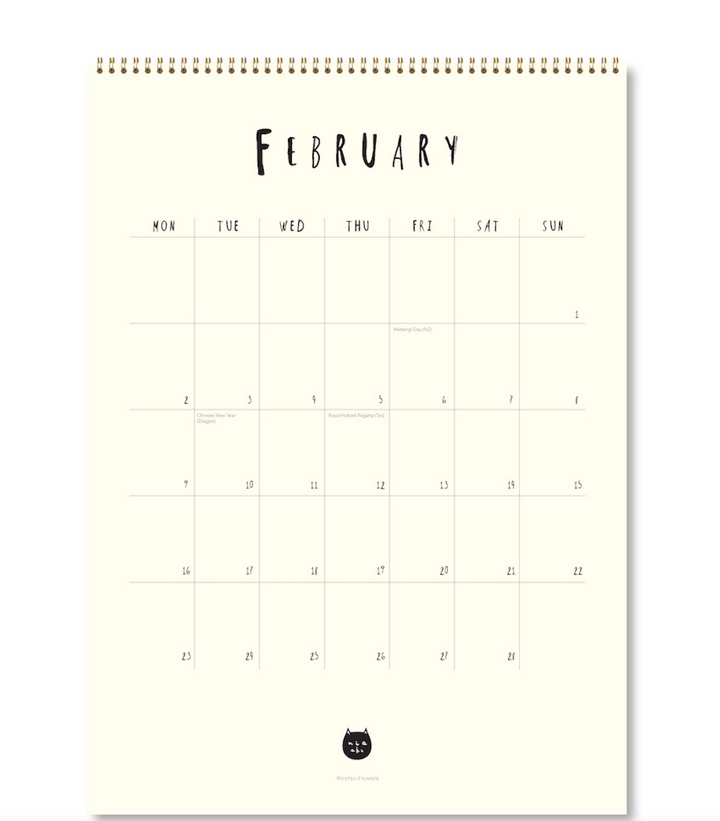 Hello Sunday 2026 Medium Calendar - Niaski