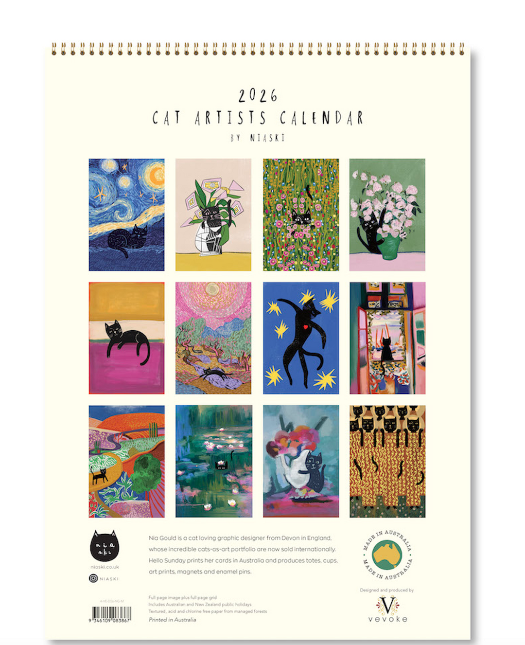 Hello Sunday 2026 Medium Calendar - Niaski