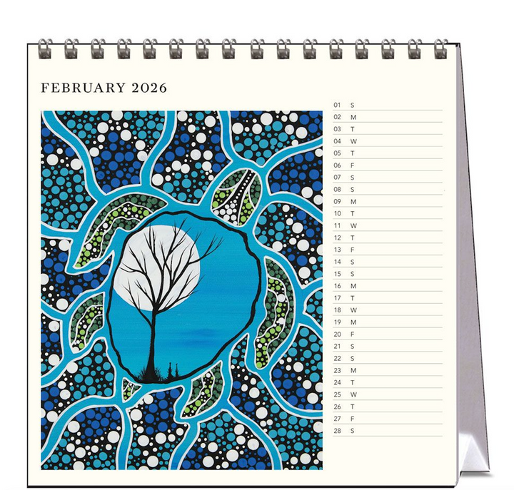 Hello Sunday 2026 Desk Calendar - Aboriginal Art