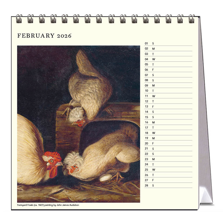 Hello Sunday 2026 Desk Calendar - Chickens