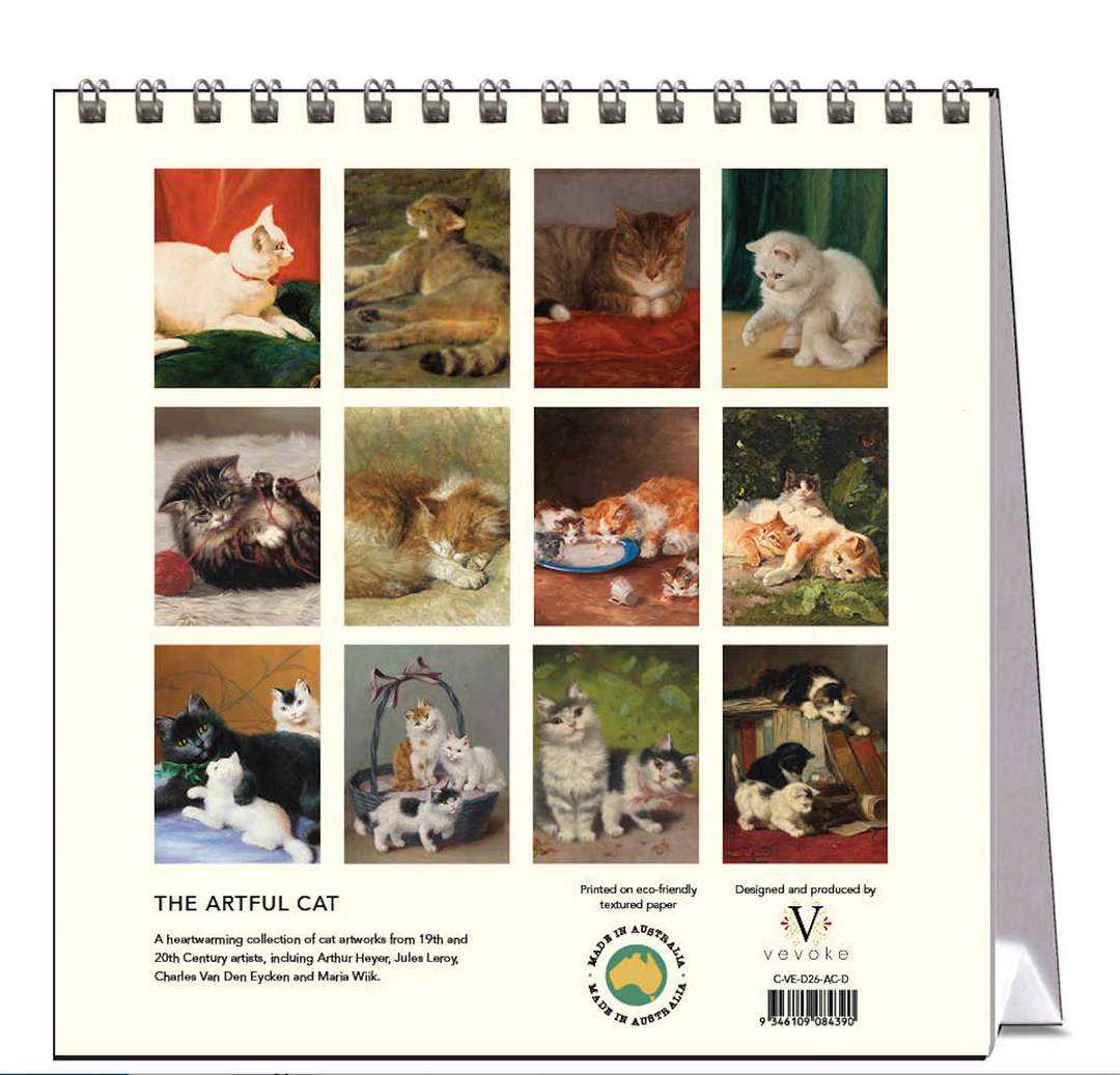 Hello Sunday 2026 Desk Calendar - The Artful Cat