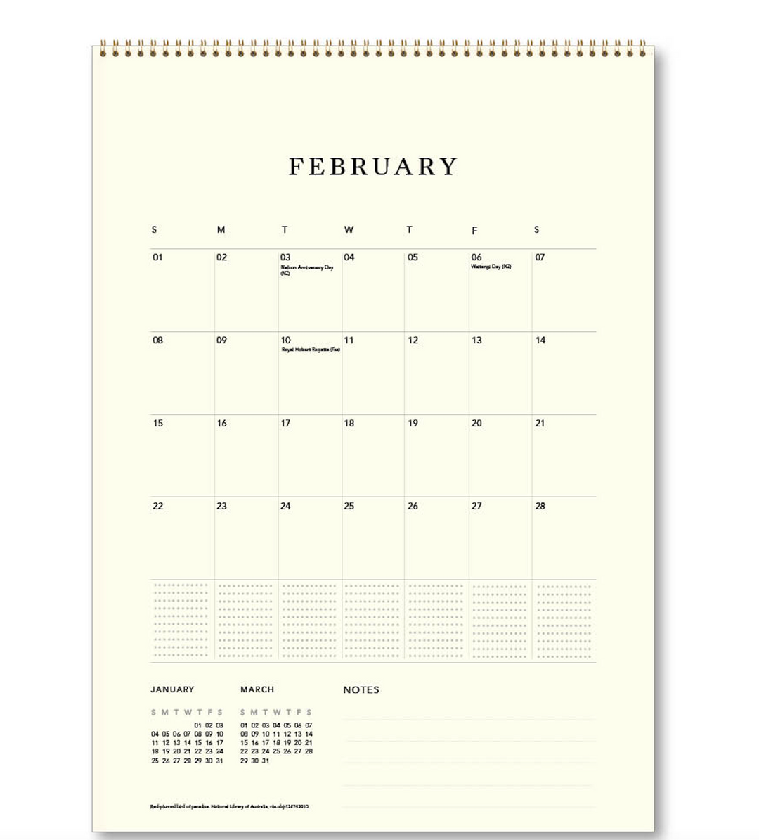 Hello Sunday 2026 Medium Calendar - Ellis Rowan Birds