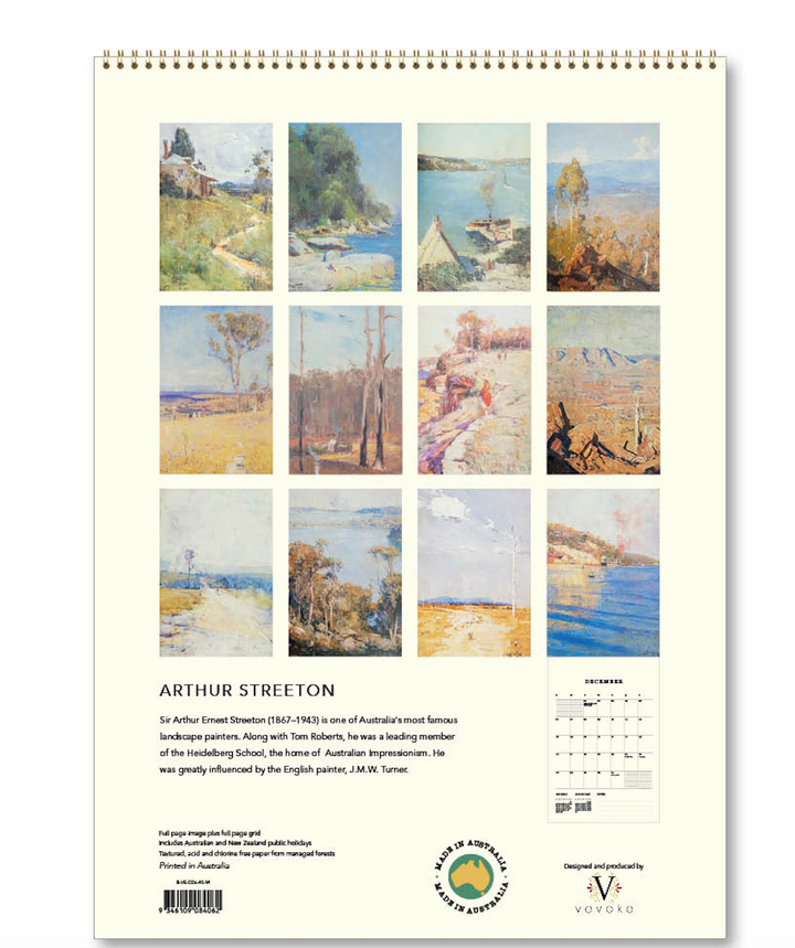 Hello Sunday 2026 Medium Calendar - Arthur Streeton