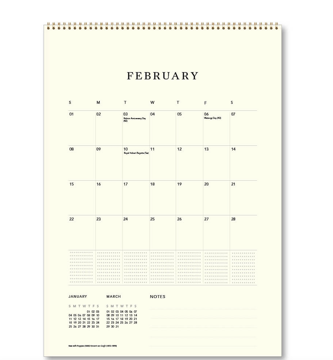 Hello Sunday 2026 Medium Calendar - Still Life