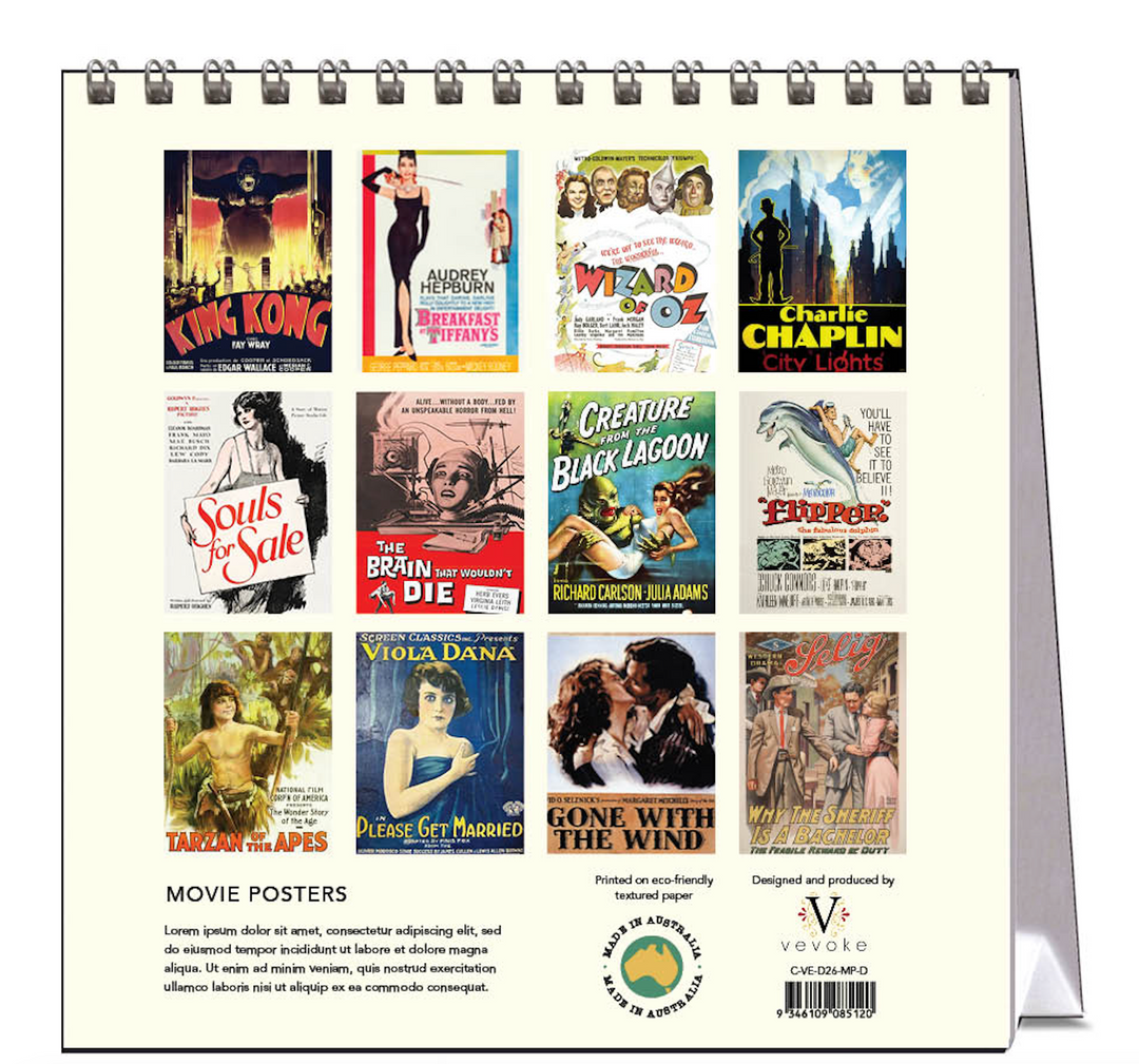 Hello Sunday 2026 Desk Calendar - Movie Posters