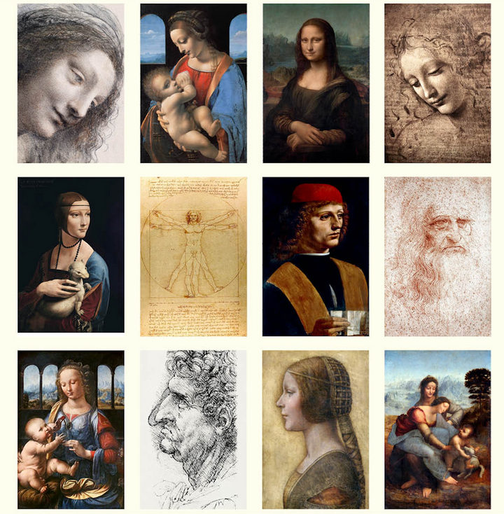 Hello Sunday 2026 Medium Calendar - Leonardo da Vinci