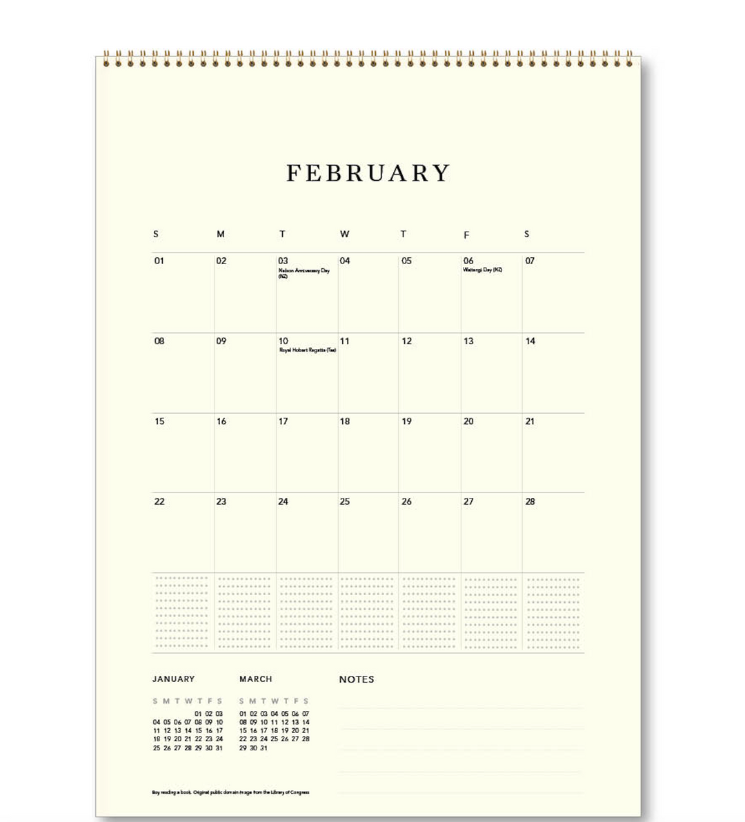 Hello Sunday 2026 Medium Calendar - The Love of Books