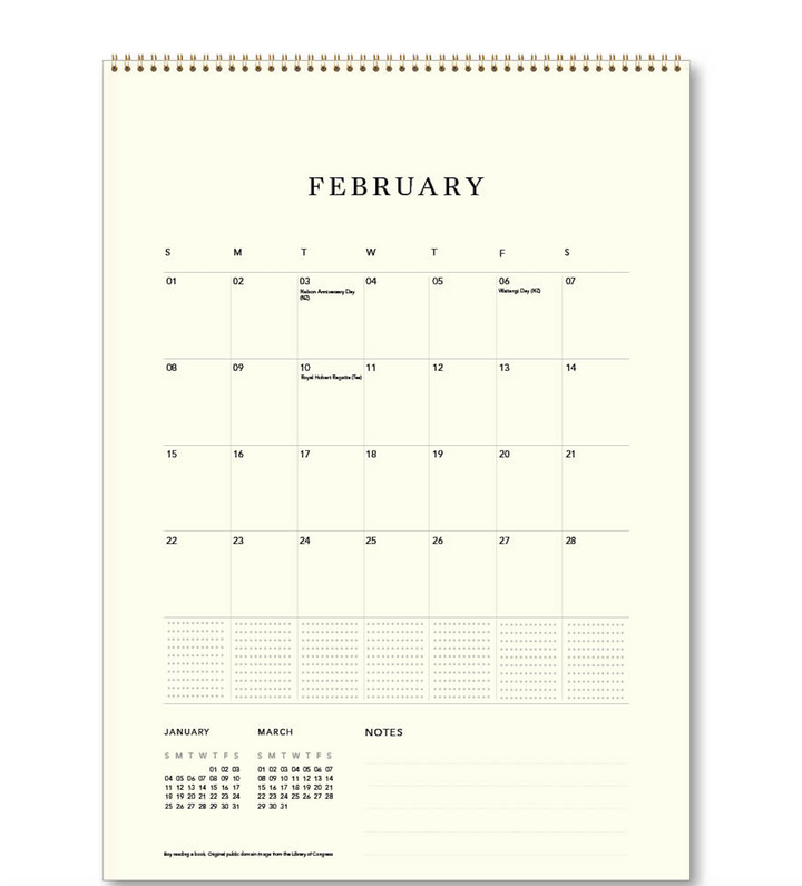 Hello Sunday 2026 Medium Calendar - The Love of Books
