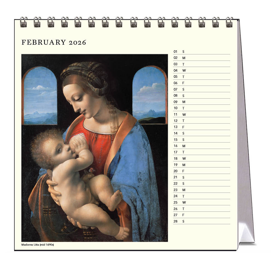 Hello Sunday 2026 Desk Calendar - Leonardo da Vinci