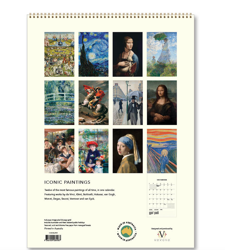 Hello Sunday 2026 Medium Calendar - Iconic Paintings