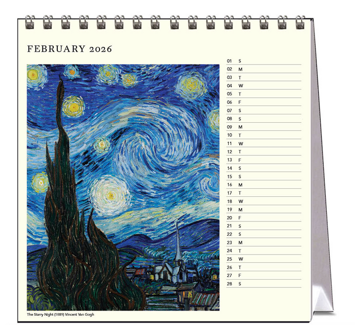 Hello Sunday 2026 Desk Calendar - Iconic Paintings