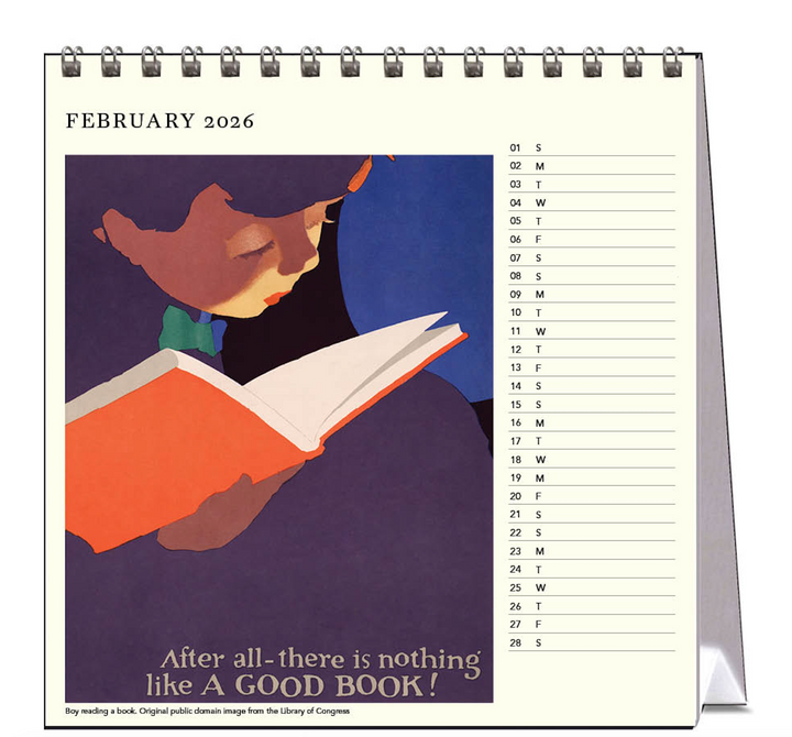 Hello Sunday 2026 Desk Calendar - The Love of Books