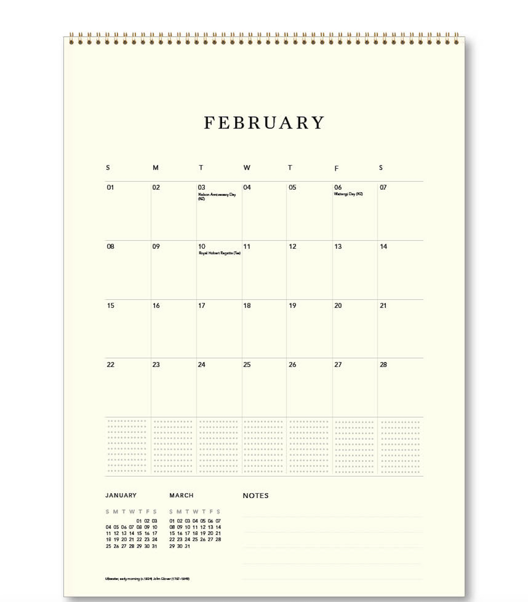 Hello Sunday 2026 Medium Calendar - Australian Landscapes