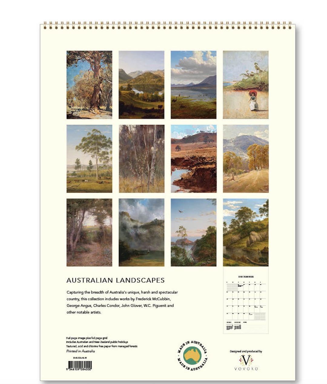 Hello Sunday 2026 Medium Calendar - Australian Landscapes