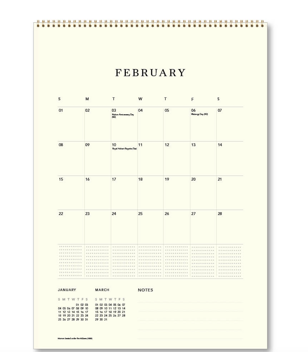 Hello Sunday 2026 Medium Calendar - Monet