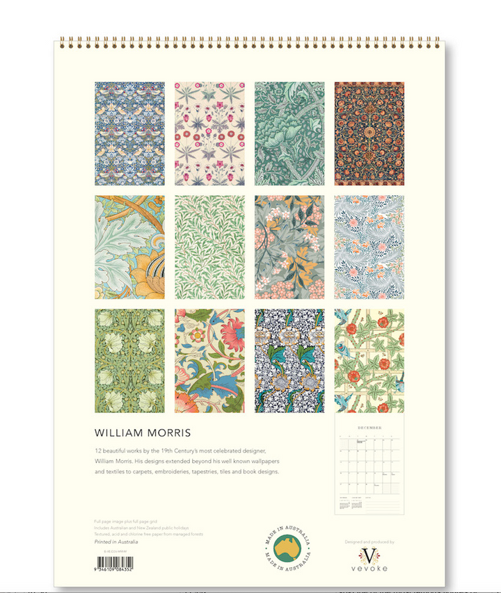 Hello Sunday 2026 Medium Calendar - William Morris