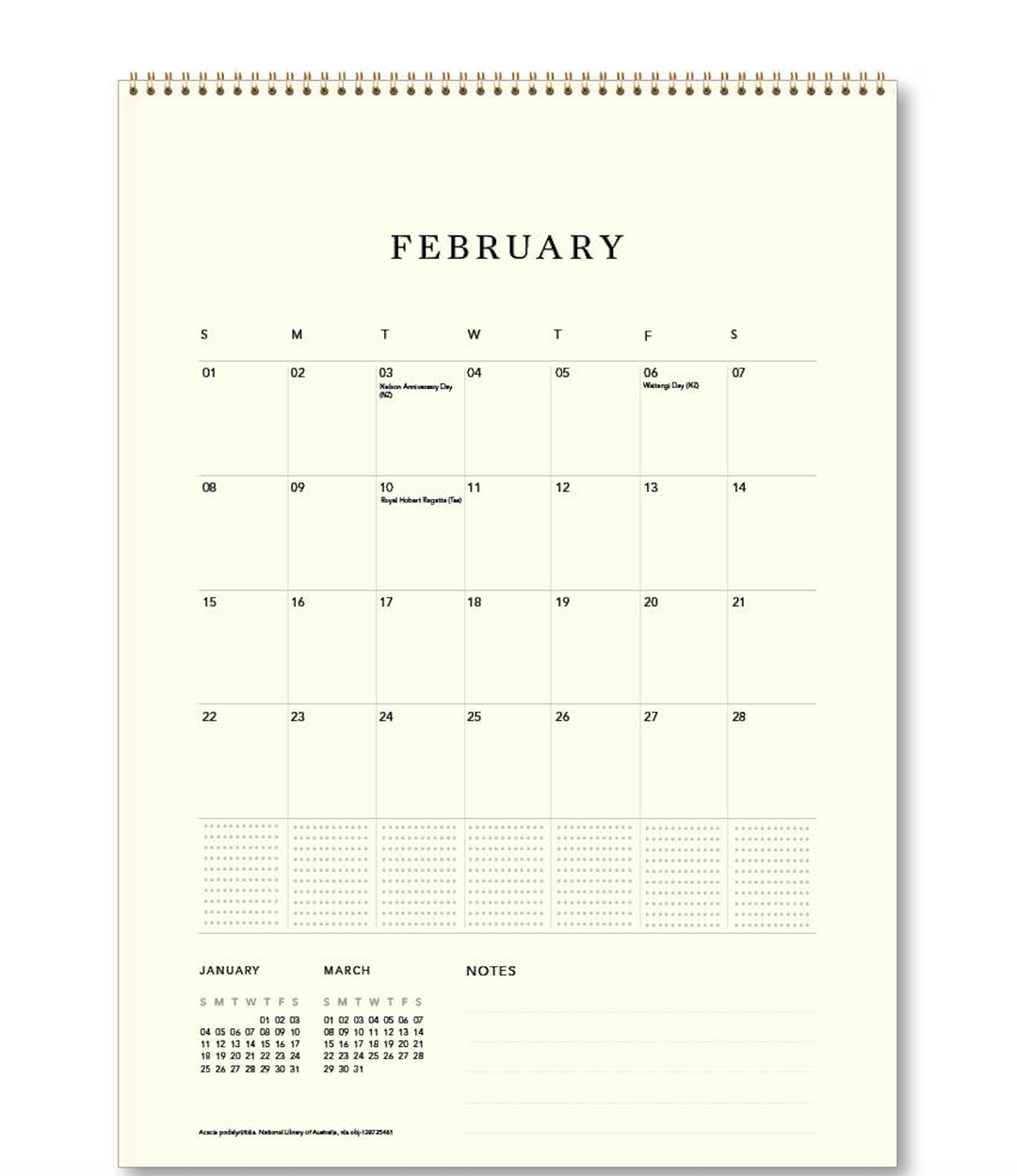 Hello Sunday 2026 Medium Calendar - Ellis Rowan Flowers