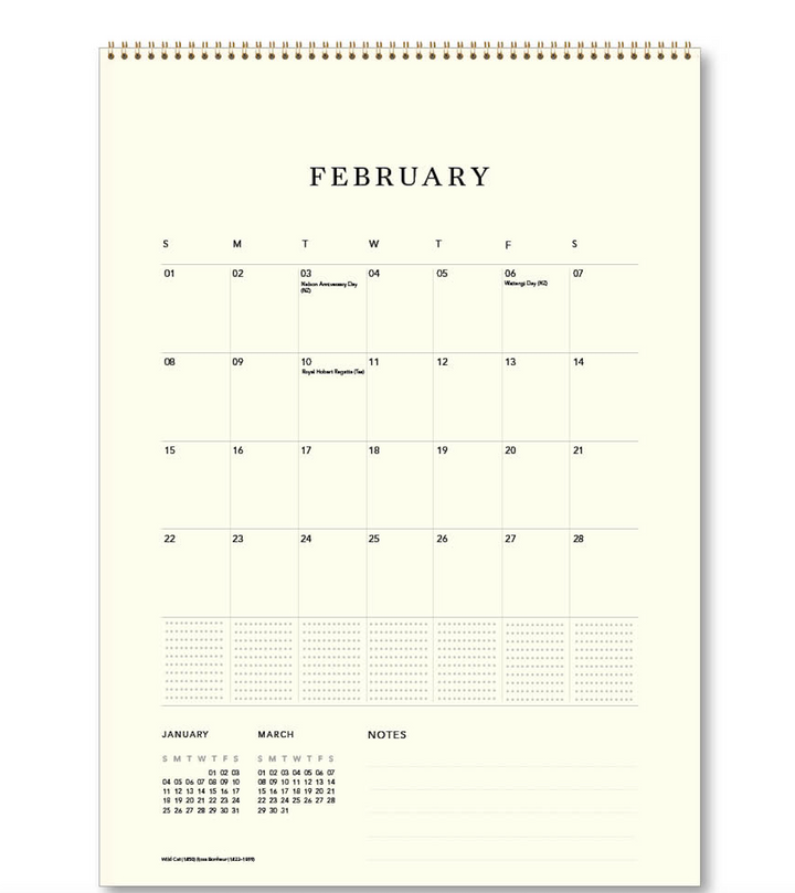 Hello Sunday 2026 Medium Calendar - The Artful Cat