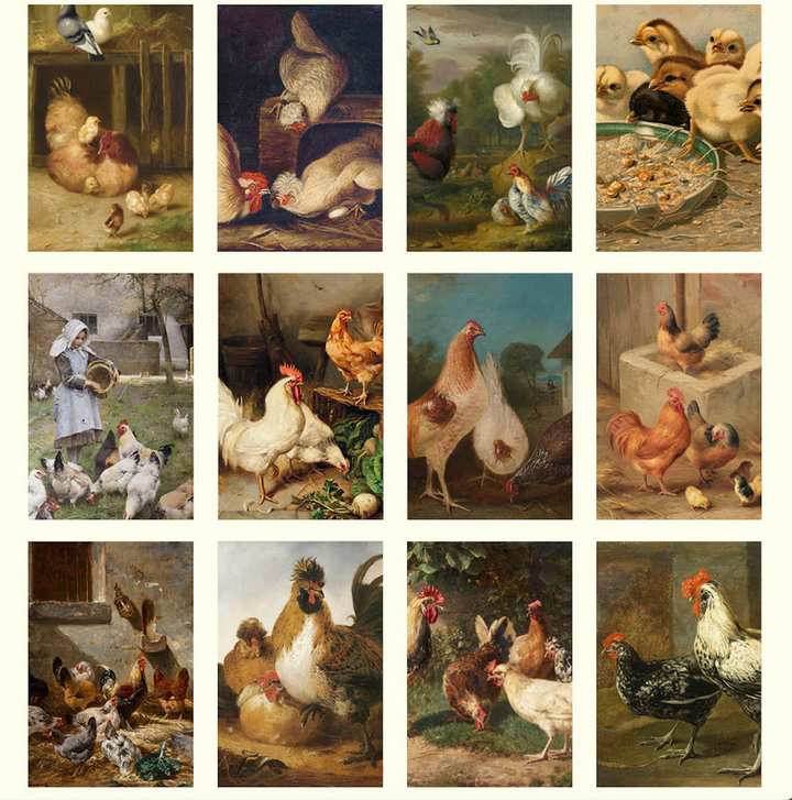 Hello Sunday 2026 Medium Calendar - Chickens