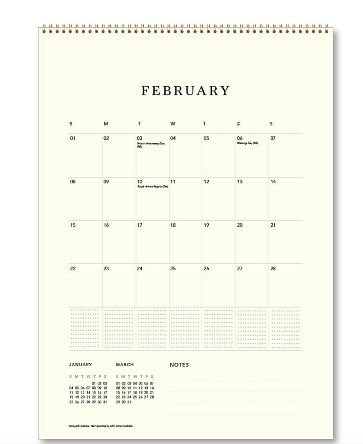 Hello Sunday 2026 Medium Calendar - Chickens