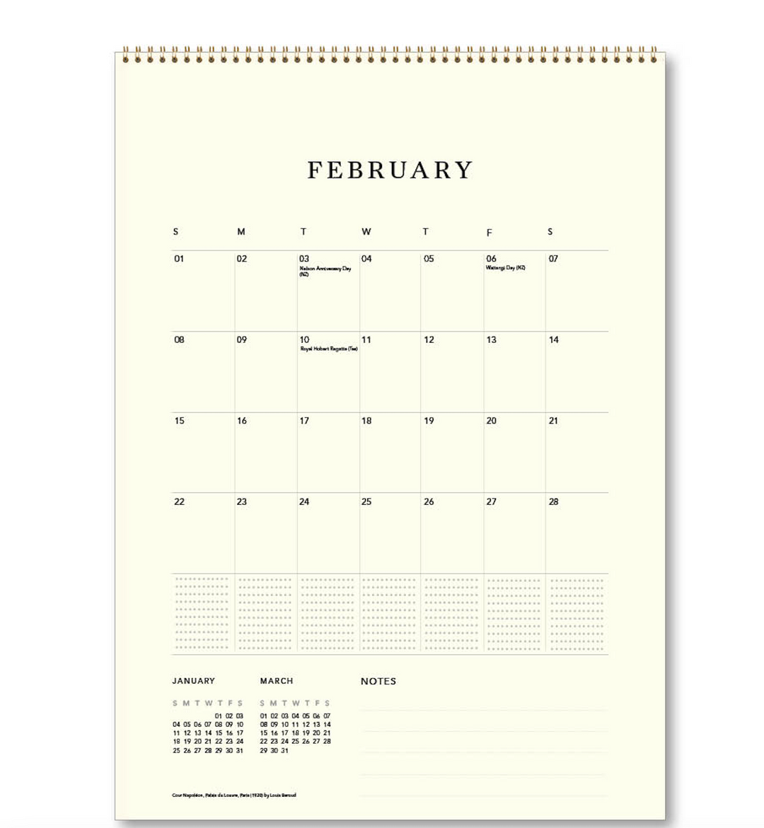 Hello Sunday 2026 Medium Calendar - The City of Paris