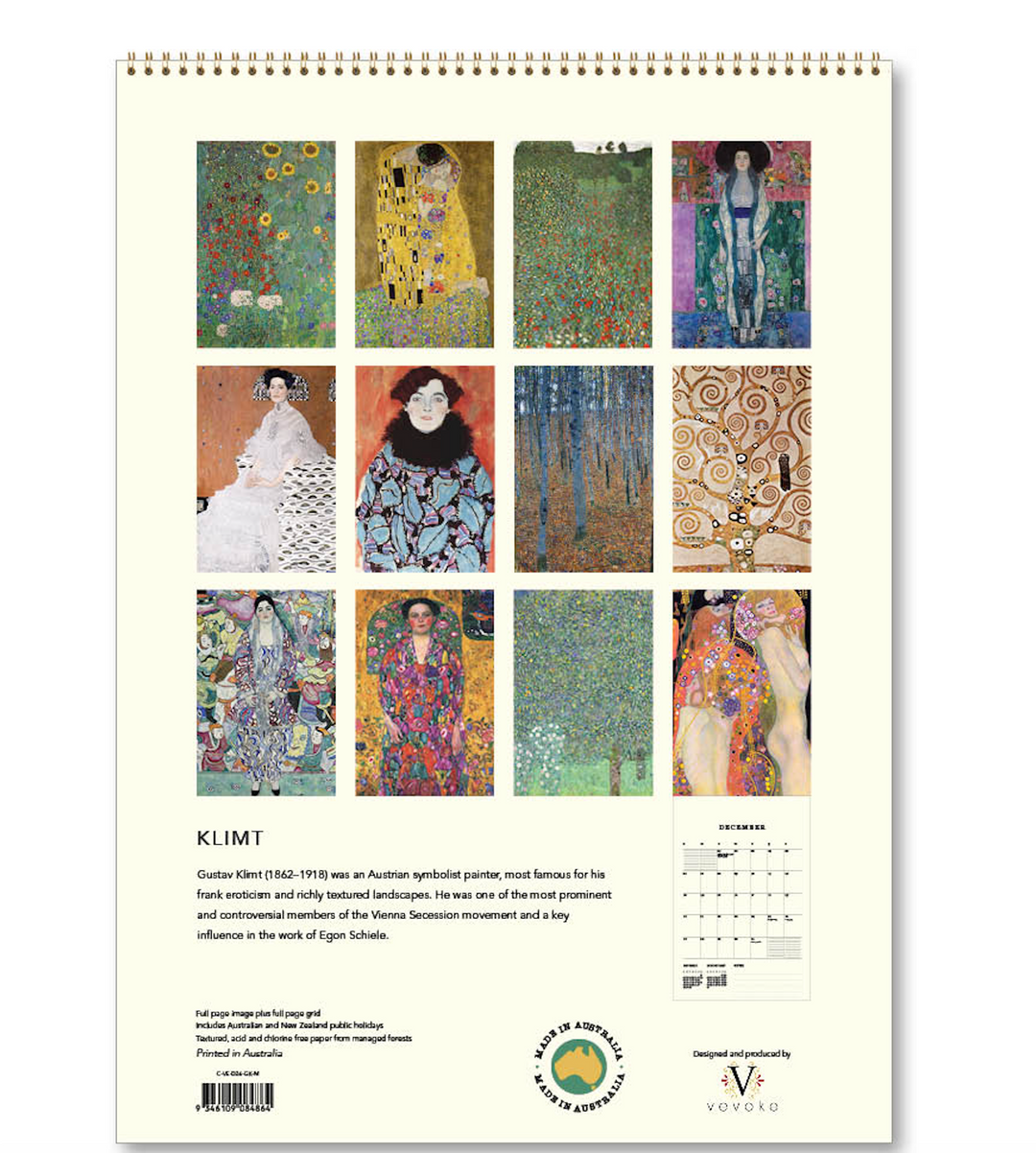 Hello Sunday 2026 Medium Calendar - Klimt
