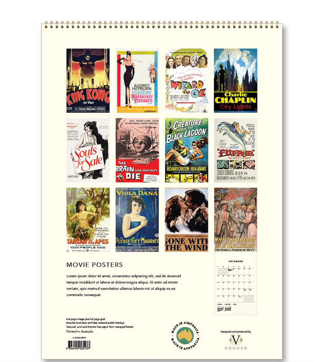 Hello Sunday 2026 Medium Calendar - Movie Posters