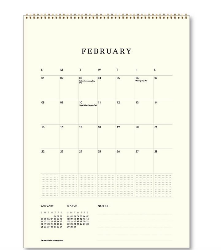 Hello Sunday 2026 Medium Calendar - Monet's Gardens