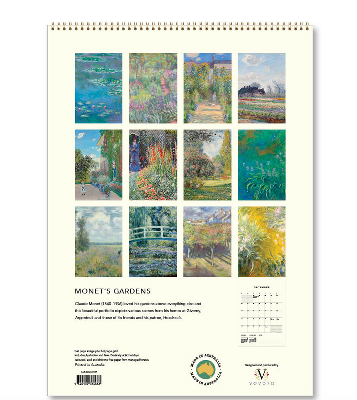Hello Sunday 2026 Medium Calendar - Monet's Gardens