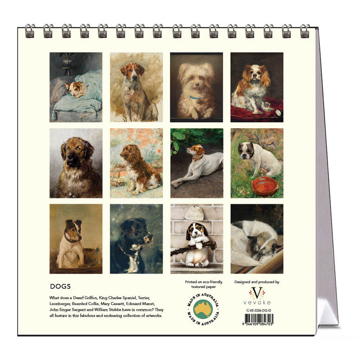 Hello Sunday 2026 Desk Calendar - Dogs