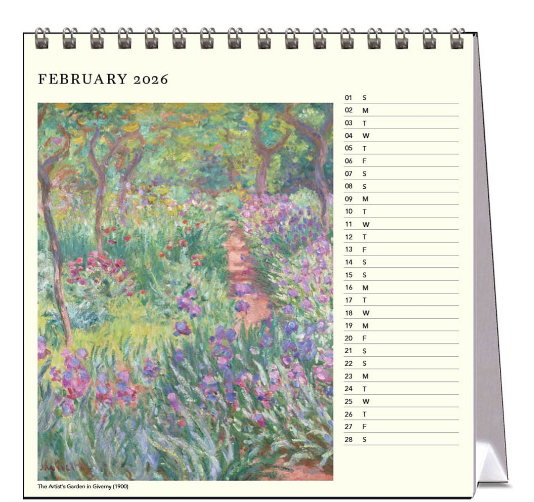 Hello Sunday 2026 Desk Calendar - Monet's Gardens