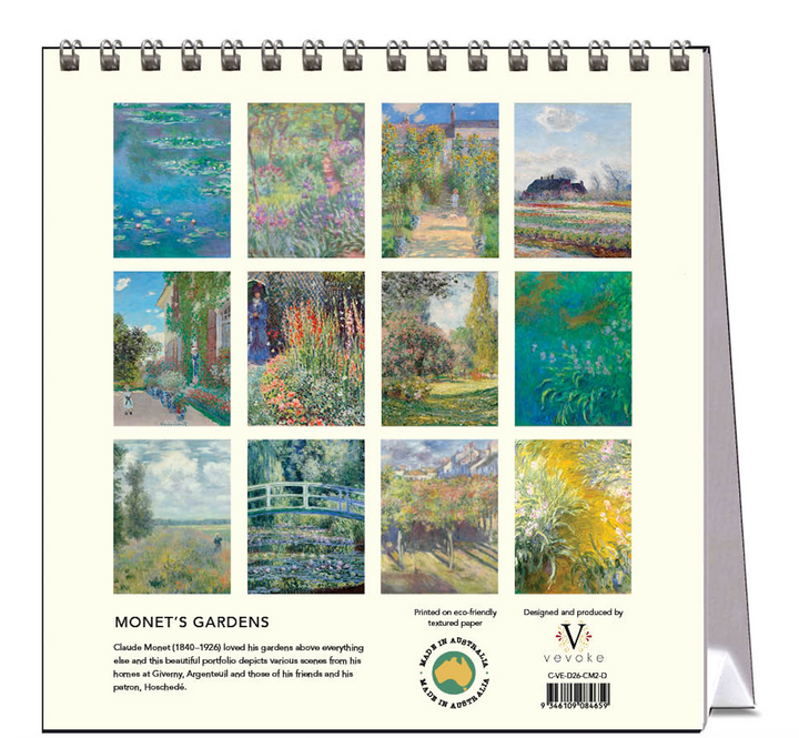 Hello Sunday 2026 Desk Calendar - Monet's Gardens