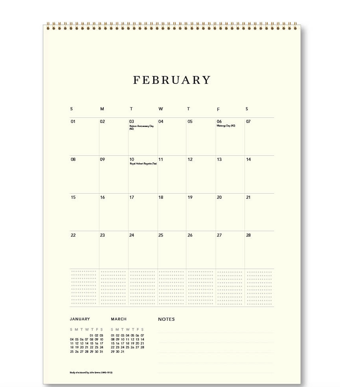 Hello Sunday 2026 Medium Calendar - Dogs