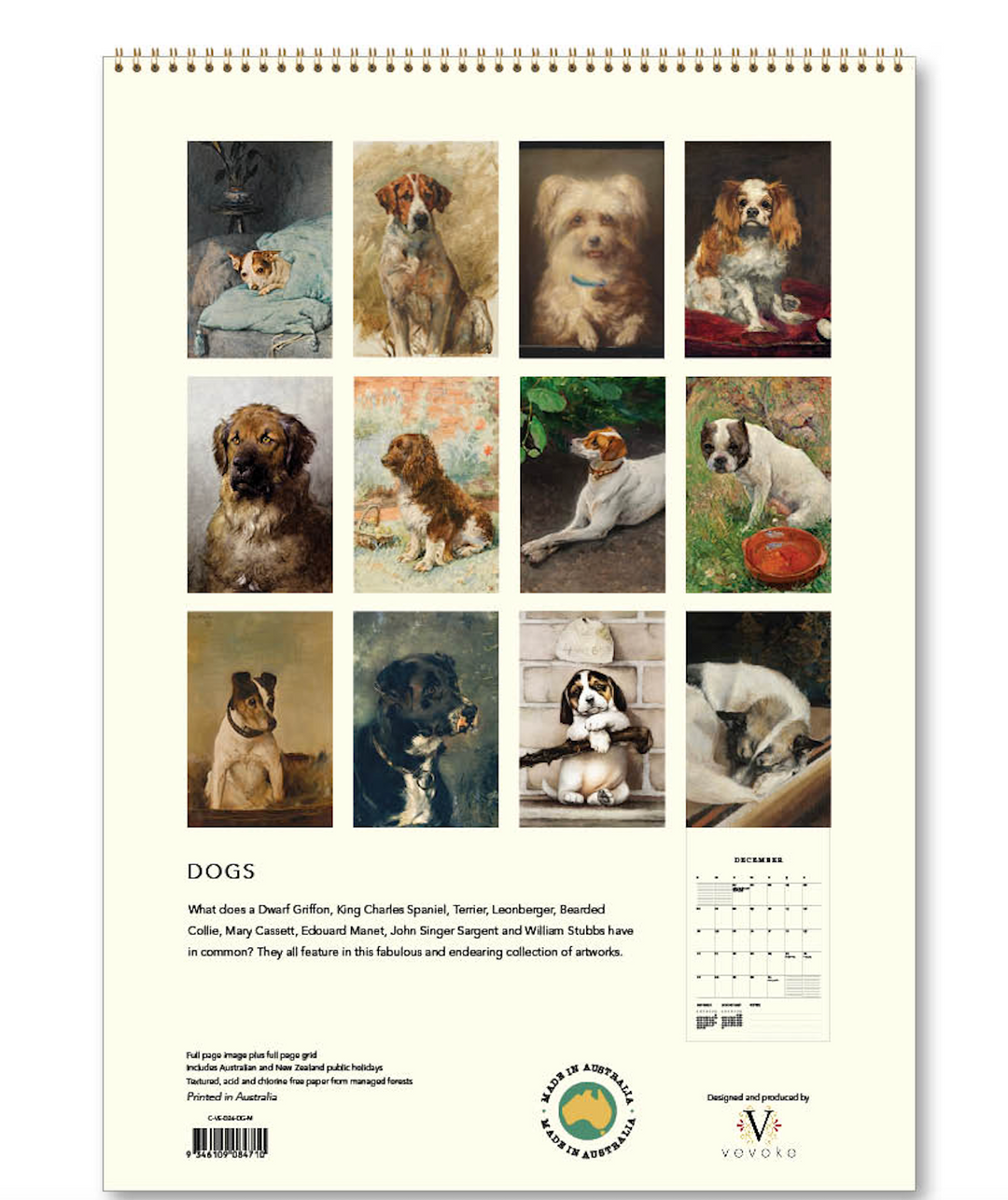 Hello Sunday 2026 Medium Calendar - Dogs