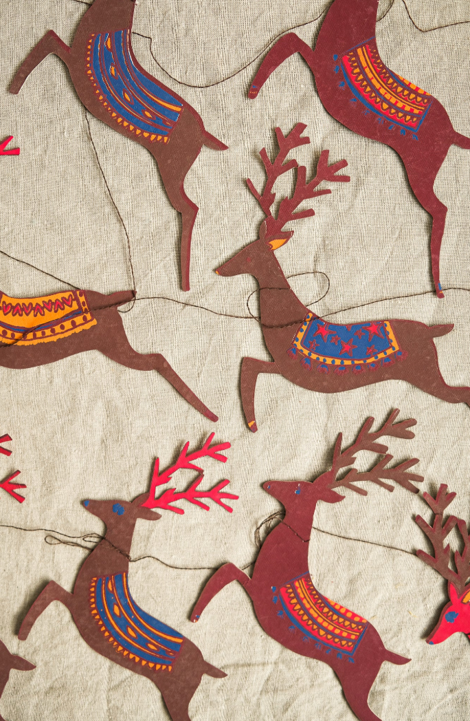 Christmas Decorative Garland 3m Long - Reindeer (No.01)