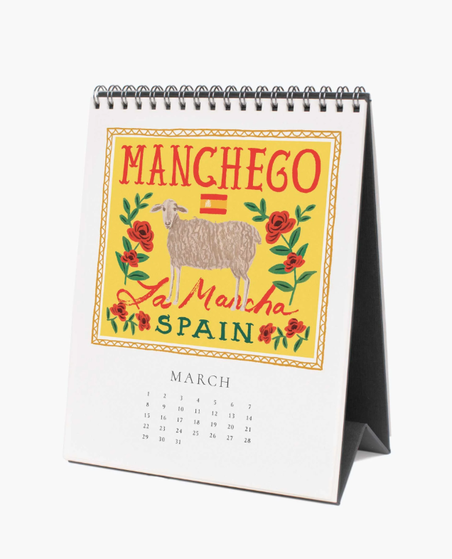 Rifle Paper Co - 2026 Desk Calendar - Cheese