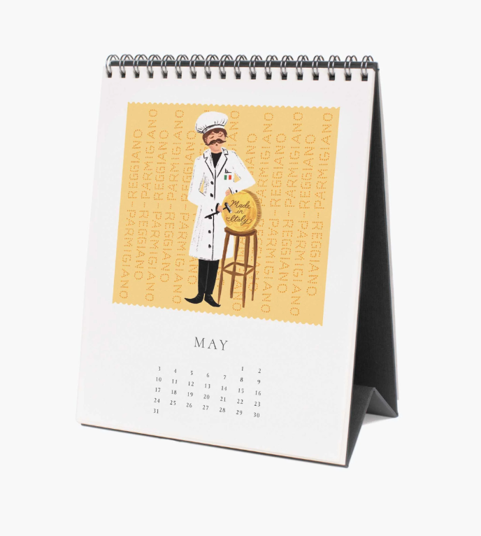 Rifle Paper Co - 2026 Desk Calendar - Cheese