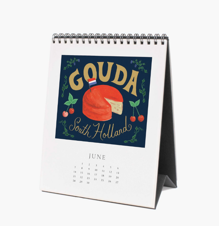 Rifle Paper Co - 2026 Desk Calendar - Cheese