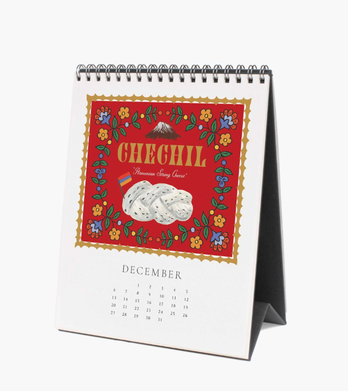 Rifle Paper Co - 2026 Desk Calendar - Cheese