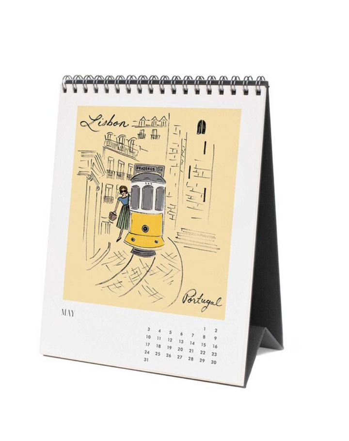 Rifle Paper Co - 2026 Desk Calendar - Travel Sketchbook