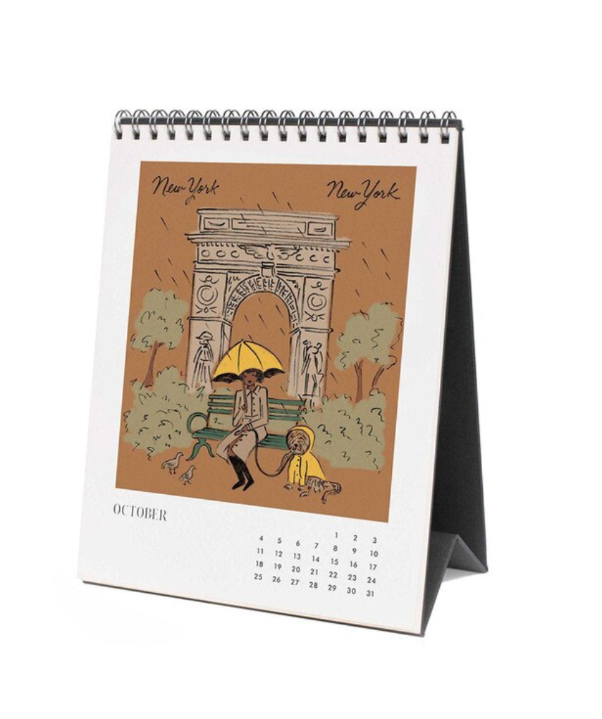 Rifle Paper Co - 2026 Desk Calendar - Travel Sketchbook