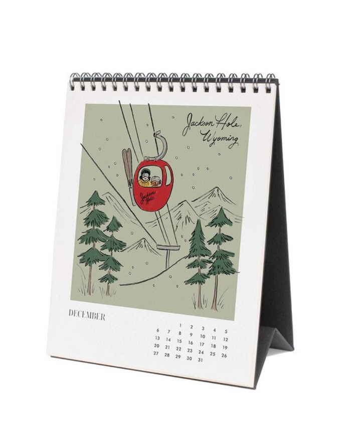 Rifle Paper Co - 2026 Desk Calendar - Travel Sketchbook