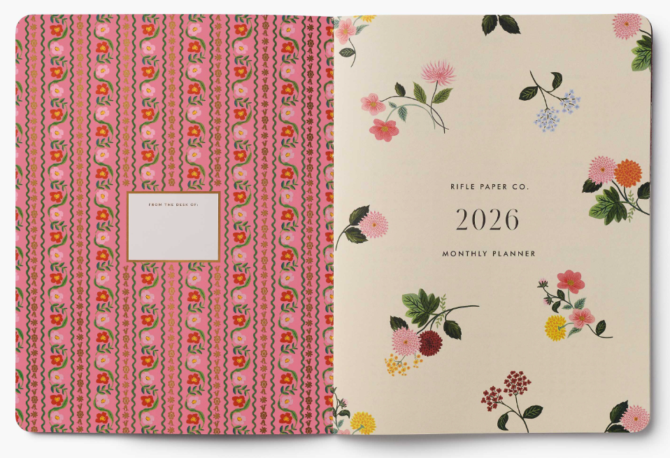 Rifle Paper Co - 2026 Monthly Appointment Notebook - Dahlia