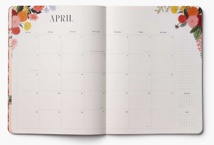 Rifle Paper Co - 2026 Monthly Appointment Notebook - Dahlia