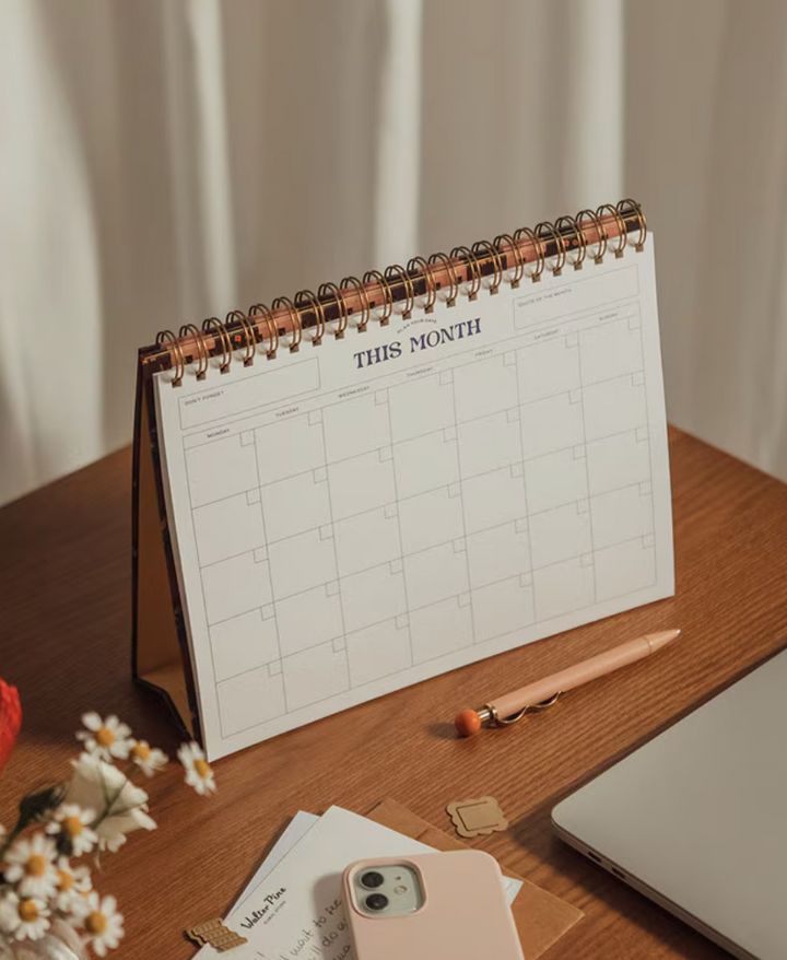 Papier Monthly Desk Pad - Floral Gingham