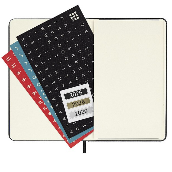 Moleskine 2026 Weekly, Pocket, Horizontal, Hard Cover Diary - Black