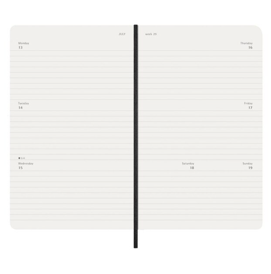 Moleskine 2026 Weekly, Large, Horizontal Soft Cover Diary - Black